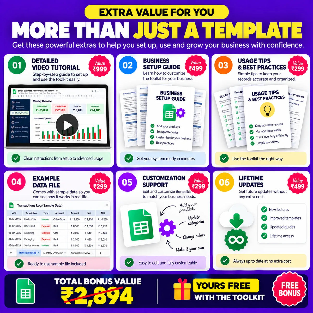 Small Business Accounts & Tax Toolkit + Business Owner HABIT TRACKER